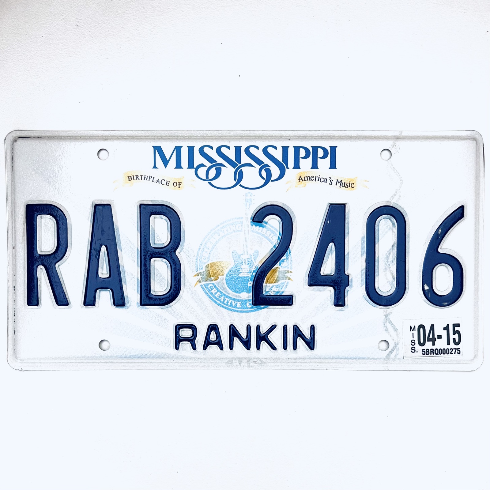 2015 United States Mississippi Rankin County Passenger License Plate RAB... - $16.82