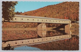 1866 Historic Cornish-Windsor Covered Bridge Vermont Real Photo Vintage Postcard - £10.80 GBP