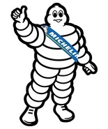 Michelin Man Blue Banner Plasma Cut Metal Sign - £39.27 GBP