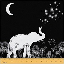 Safari Serenade: Dandelion Crescent Moon Elephant Fabric - - $152.45