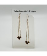 Chain Dangle Earrings Bronze Gold - £11.99 GBP