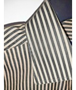Large 16.5/32-33 Sean John Dress or Casual Shirt Black Tan Stripe  - £14.96 GBP