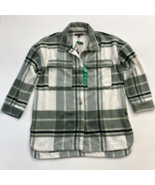 Banana Republic Women Brushed Flannel Plaid Shirt Jacket Green XL - £14.73 GBP