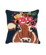Betsy Floral Cow Indigo Pillow - $59.00