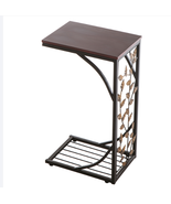54*30.5*21CM Leaf Pattern Iron Side Table Coffee Table Brown - $49.99