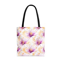 Tote Bag, Summer Floral Tote Bag, Purple and Gold Tropical Leaves, 3 Sizes Avail - £20.93 GBP+