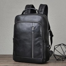 Men Genuine Leather Backpack Fashion Large Capacity Women Cow Leather Rucksack 1 - £240.10 GBP