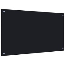 vidaXL Black Tempered Glass Kitchen Backsplash (24x48 Inches) - Anti-Fog & Easy - $124.99