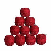 Red Rose Cotton Crochet Thread Hand Sewing Mercerized Knitting Yarn Ball... - $23.68