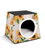 Mondxflaur Retro Sunflower Cat Beds for Indoor Cats Cave Bed 3 in 1 Pet ... - £26.43 GBP