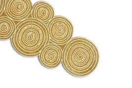 Beads Table Runner Golden Luxury Table Runner Designer Table Topper 13X36 Inch - £57.70 GBP