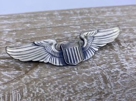 US Army Air Force WW2 - Korean - Vietnam War Unmarked Silver Pilot Wings 3&quot; - £38.75 GBP