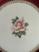 Vintage Homer Laughlin Lady Stratford 7-1/4&quot; Plate Gold Edge Trim Red Rose - $7.60
