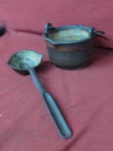 Antique Cast Iron Pot &amp; Ladle - $39.59