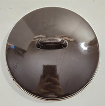 Vintage Dark Brown Enamel 8 1/8&quot; Round Pot Pan Replacement Lid #91 - $352.39 MXN