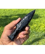 Black Obsidian Crystal Arrowhead, Unique Handmade Gemstone Athame Spearh... - $19.79+