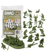 BMC Marx Plastic Army Men US Soldiers - OD Green 31pc WW2 Figures - Made... - £23.69 GBP