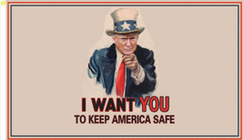 Trump I Want You To Keep America Safe KAS USA 2020 3&#39;X5&#39; Flag Rough Tex  100D - £11.71 GBP