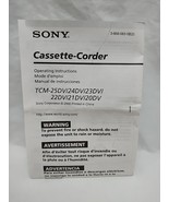 Sony Cassette-Corder TCM-25DVI24DVI23-20 Operating Instructions Manual - $9.89
