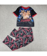 WWE Raw Pajama Set Boys 10-12 Black Red John Cena Batista Swagger Sleepwear - £29.46 GBP