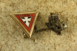 Vintage YMCA Fraternal Mens Jewelry 1943 Hi-Y Lapel Triangle Brooch Pin - £14.47 GBP