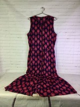 Lucky Brand Navy Pink Button Up Long Maxi Boho Peasant Shirt Dress Womens Size L - £24.39 GBP