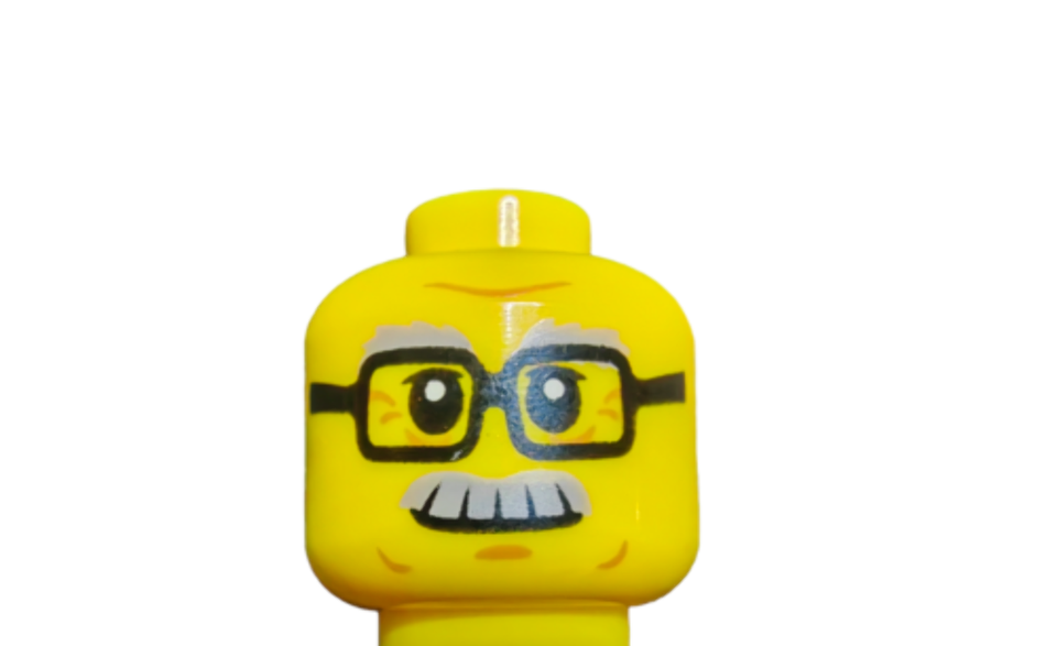 Minifigure Head Light Bluish Grey Bushy Eyebrows and Moustache - UB1027 - $1.31