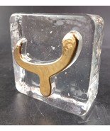 Handcrafted 2.5” Glass Block w/ Gold Letter “Y&quot; By Expressions in Glass - $16.46 CAD