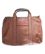 Jack Spade Men&#39;s Adjustable Strap Leather Briefcase Laptop Bag Brown Pre... - $148.49
