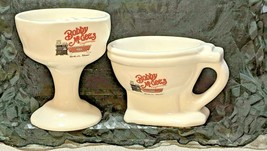 1980&#39;s Vintage Bobby McGee&#39;s Conglomeration Cream Ceramic Bathroom Souvenirs x 2 - £17.15 GBP