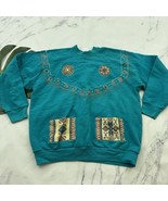 Fruit of The Loom Womens Vintage 90s Sweatshirt Size XL Turquoise Blue S... - $46.02 CAD