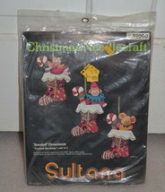 Sultana Christmas Needlecraft Kit No 32090 Jeweled Ornaments "Toyland Stockings" - $28.04