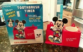 Vintage Helm Walt Disney Toothbrush &amp; Mickey Mouse Timer w/Box Doesn&#39;t Work - £38.91 GBP