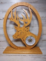 Handmade Laser Cut Wood Elk Deer Desk Clock 12 1/2&quot; *WORKING* - £20.05 GBP