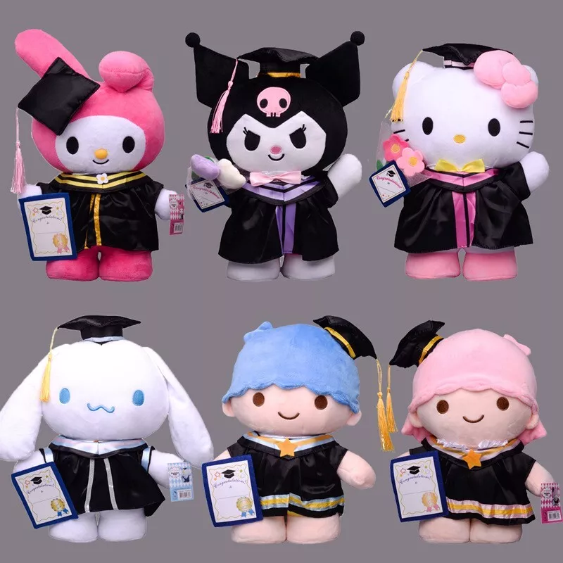 Sanrio Ph.D Plush Toy Doll HelloKitty Cinnamoroll Graduation Cartoon Par... - $30.24