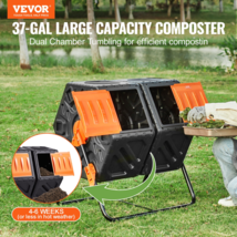 37-Gal Dual Chamber Compost Bin, 2 Sliding Doors, BPA-Free, Steel Frame,... - $105.72