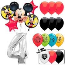 Mickey Mouse Deluxe Balloon Bouquet - Silver Number 4 - £24.76 GBP