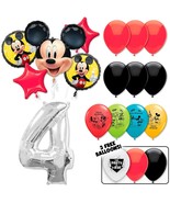 Mickey Mouse Deluxe Balloon Bouquet - Silver Number 4 - $30.99