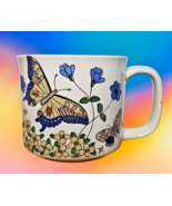 Vintage 70s Monarch Butterfly  Flower Power Kitschy Garden Coffee Mug St... - $18.32