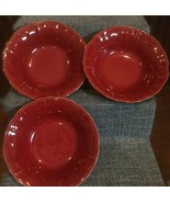 Home Target Somerset Red Bowls 9&quot; Set of 3 Embossed, Scalloped 2006 - $24.99