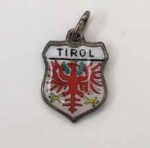 Tirol (Austria) Crest Shield 800 Silver &amp; Enamel Vintage Charm - $24.00