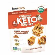 Innofoods Organic Coconut Keto Clusters with Pecans Almonds &amp; Pumpkin Seeds 16oz - £14.86 GBP