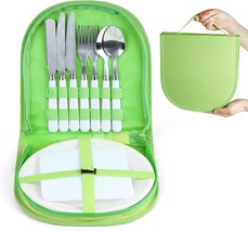 Vech Camping Silverware Kit Cutlery Organizer Utensil Picnic Set - 11 Pc. Mess - £25.70 GBP