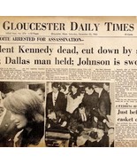 JFK Kennedy Assassination Newspaper 1963 Gloucester Daily Times Mass 1 L... - £39.33 GBP