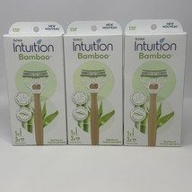 Schick Women’s Intuition Bamboo Hybrid 3 Blade Razor Kit Disposable, LOT... - $14.49