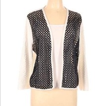 Chico’s Black Ivory Cardigan Sweater Vest Size Large - £18.12 GBP