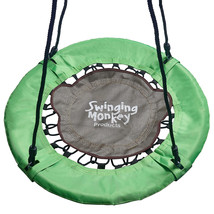 Giant 30&quot; Weatherproof Bungee Outdoor Tree Saucer Swing, Green - £64.49 GBP