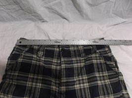 MEN&#39;S BUGLE BOY SHORTS PLAID BLUE AND BROWN 34 AUTHENTIC NICE CLEAN COMF... - $8.10