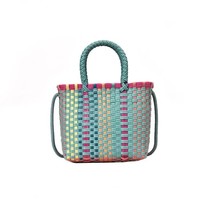 Handmade Women&#39;s  Bag Plastic Woven Small Handbag Rattan Straw Beach Bags Female - £140.80 GBP