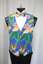 Bird of Paradise II Tuxedo Vest and Bowtie - £116.81 GBP